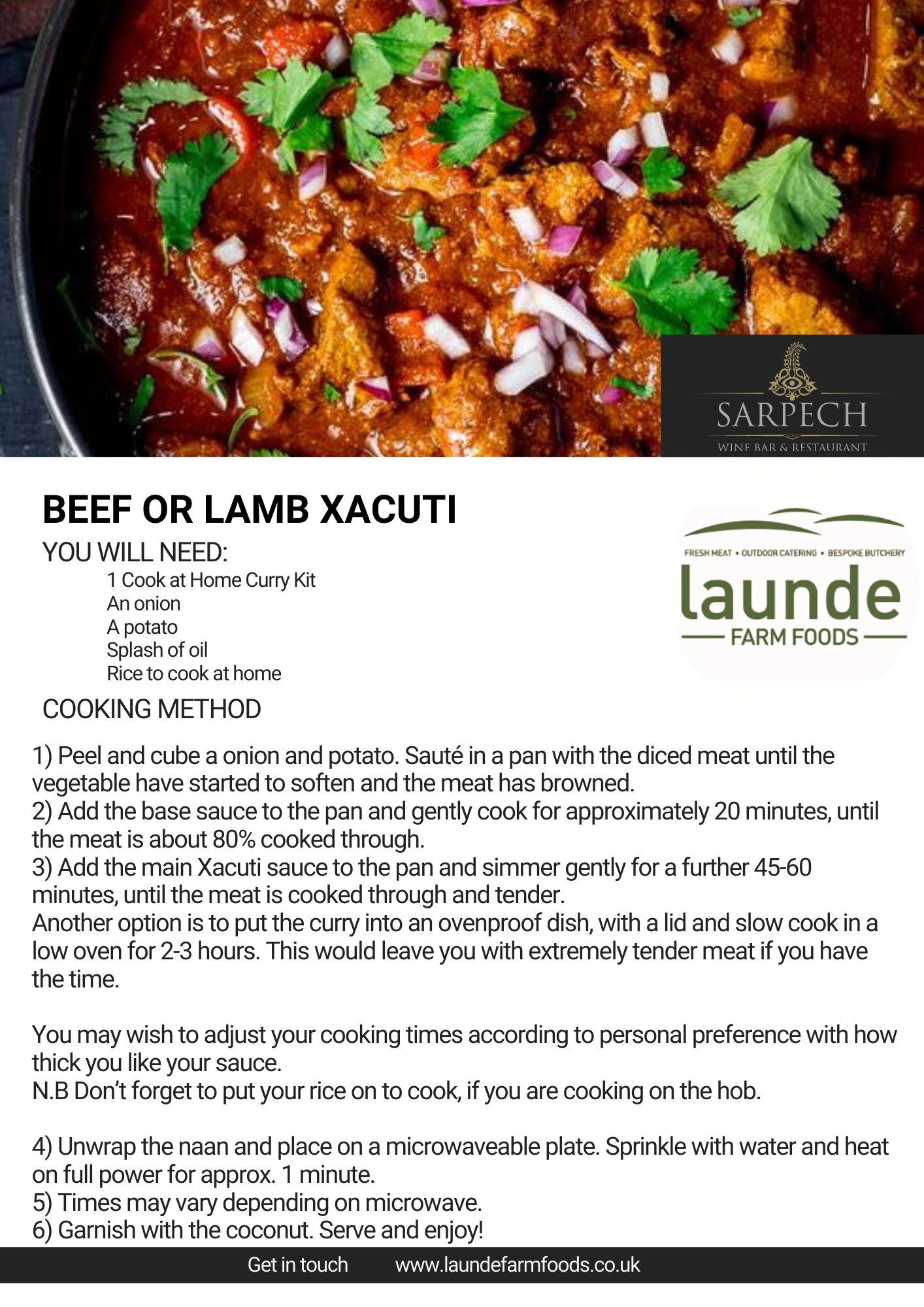 Beef or Lamb Xacuti Launde Farm Foods